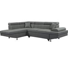 Canapé d'angle "sophia luxe" - 265 x 190.5 x 80/91 cm - gris - angle gauche