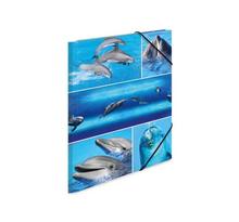 Chemise à élastiques 'dauphins', en carton, A3 HERMA