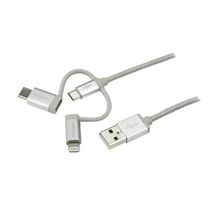 StarTech.com Câble USB multi connecteur de 1 m - Lightning, USB-C, Micro USB (LTCUB1MGR)