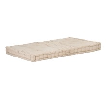 Vidaxl coussin de plancher de palette coton 120x80x10 cm beige