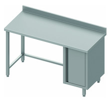 Table inox professionnelle avec 1 porte - profondeur 700 - stalgast - 1600x700