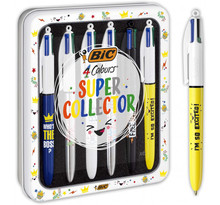 Boîte métal de 6 stylos 4 couleurs super colors - BIC