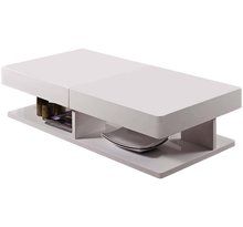 Table basse extensible "dalia" - 120 x 60 cm - blanc laqué