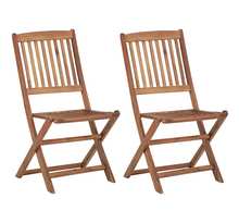 Vidaxl chaises pliables d'extérieur 2 pcs bois d'acacia solide