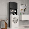 Vidaxl meuble de machine à laver noir 64x25 5x190 cm bois d'ingénierie