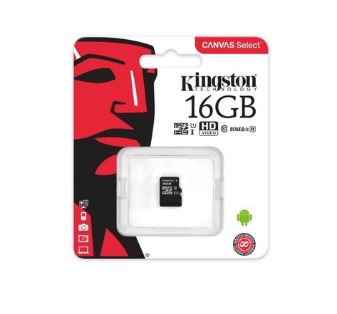 Carte mémoire Micro Secure Digital (micro SD) Kingston Canvas Select 16 Go SDHC Class 10