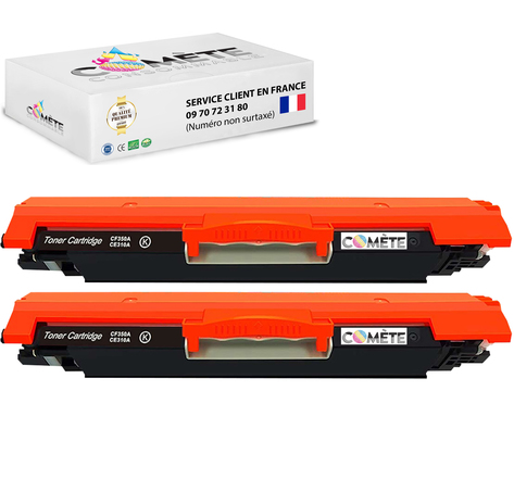2 Toners compatibles avec HP 126A CE310A CF350A 2BK