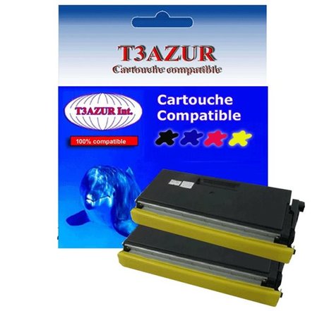 2 Toners compatibles avec Brother TN6600 pour Brother MFC9870, MFC9880  - 6 000 pages - T3AZUR