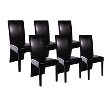 Vidaxl chaises de salle à manger 6 pcs noir similicuir