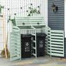 Abri poubelles - abri de jardin - 2 portes verrouillables - dim. 131L x 85l x 125H cm - bois sapin vert d'eau