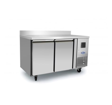 Table réfrigérée positive avec dosseret 2 portes - profondeur 600 - atosa - r600a - acier inoxydable22401360pleine x600x995mm
