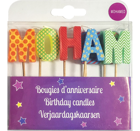Bougies d'anniversaire Mohamed