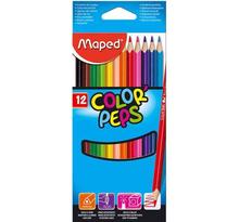 Etui de 12 crayons couleur COLOR'PEP triangulaire Assortis MAPED