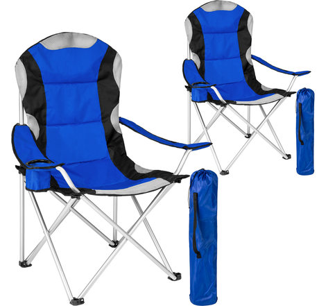 Tectake Lot de 2 chaises pliantes avec rembourrage - bleu