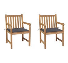 Vidaxl chaises de jardin 2 pcs avec coussins anthracite bois de teck