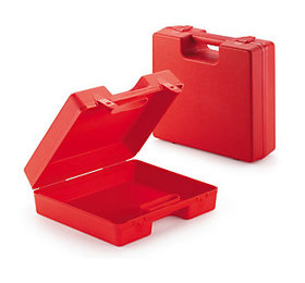 Mallette plastique rouge à poignée intégrée 309x282x100 mm (lot de