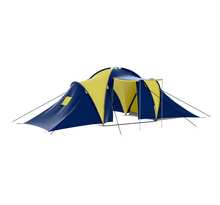 Vidaxl tente de camping 9 personnes bleu et jaune