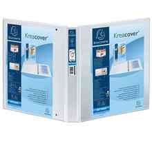 Classeur personnalisable Kreacover 2 Anneaux 20 mm A4 Dos 34 mm Blanc EXACOMPTA