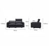 Canapé relax électriques - 2 places - Cuir et simili noir - Contemporain - EDISON