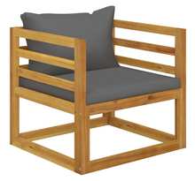 Vidaxl chaise de jardin avec coussins gris foncé bois d'acacia massif