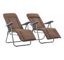 Vidaxl chaises pliables de jardin avec coussins 2 pièces marron