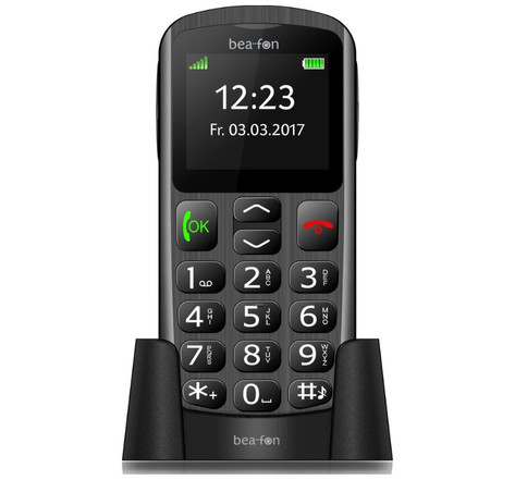 Beafon sl250 - téléphone portable senior à clapet noir
