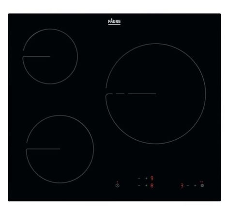 ELECTROLUX - Plaque de cuisson vitrocéramique - 3 zones - 5700W - L59 x P52cm - Revêtement verre - Noir