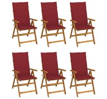 Vidaxl chaises pliables de jardin 6 pcs avec coussins bois d'acacia