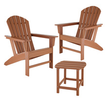 Tectake Lot de 2 chaises de jardin JANIS avec table KAMALA - marron