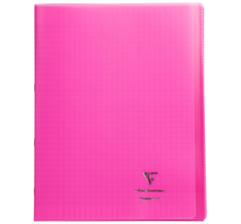 Cahier Protège-cahier Koverbook Piqué Polypro 24x32 cm 96p séyès Rose Transparent CLAIREFONTAINE