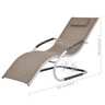 Vidaxl chaise longue avec oreiller aluminium et textilène taupe