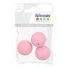 3 perles silicone rondes - 15 mm - rose