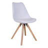 Chaise de table à manger en cuir blanc à pieds en bois