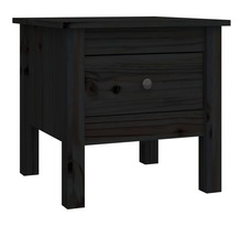 vidaXL Table d'appoint Noir 40x40x39 cm Bois massif de pin
