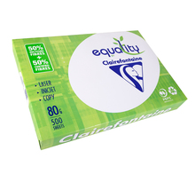 Ramette 500 Feuilles Papier 80g A3 420x297 mm Certifié PEFC 50% Recyclé Blanc EQUALITY