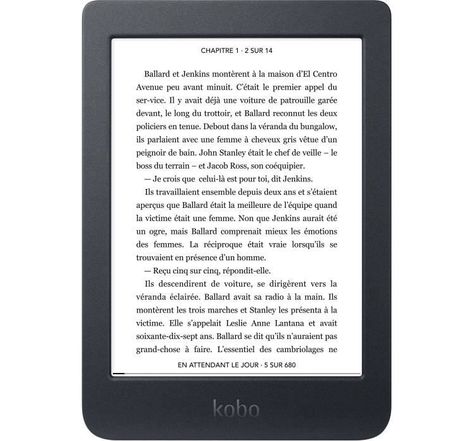 KOBO Nia Liseuse 6 - Stockage 8Go - Ecran tactile anti-reflet - ComfortLight ajustable pour lecture de nuit