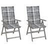 Vidaxl chaises inclinables de jardin 2 pcs avec coussins bois d'acacia