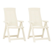 Vidaxl chaises inclinables de jardin 2 pcs plastique blanc