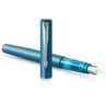 Parker vector xl stylo plume  laque turquoise métallisée sur laiton  plume fine  encre bleue  coffret cadeau