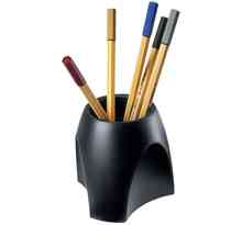 Pot à crayons DELTA, en plastique, noir HAN