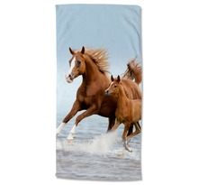 Good morning serviette de plage free 75x150 cm marron et bleu