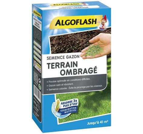 ALGOFLASH Semences gazon terrain ombragé - 900 g