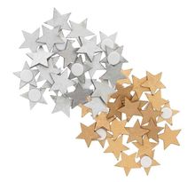 Stickers étoiles en bois - or-argent