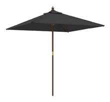 vidaXL Parasol de jardin avec mât en bois noir 198x198x231 cm