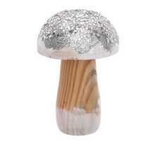Petit champignon en bois argenté