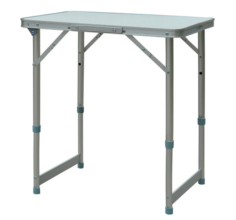Table pliante table de camping table de jardin hauteur réglable aluminium MDF blanc