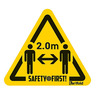 Marquage au sol autocollant distance sanitaire de sécurité "respectez 2 m de distance" pour surfaces rugueuses (colis de 4)