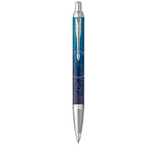 Parker im premium submerge  stylo bille  dégradé de bleu  recharge bleue pointe moyenne  coffret cadeau