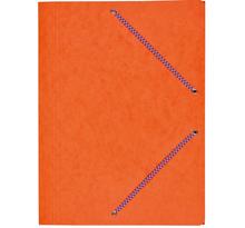 Chemise Carte Lustée 24 x 32 cm à rabats avec élastique Orange COUTAL