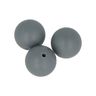 3 perles silicone rondes - 15 mm - gris